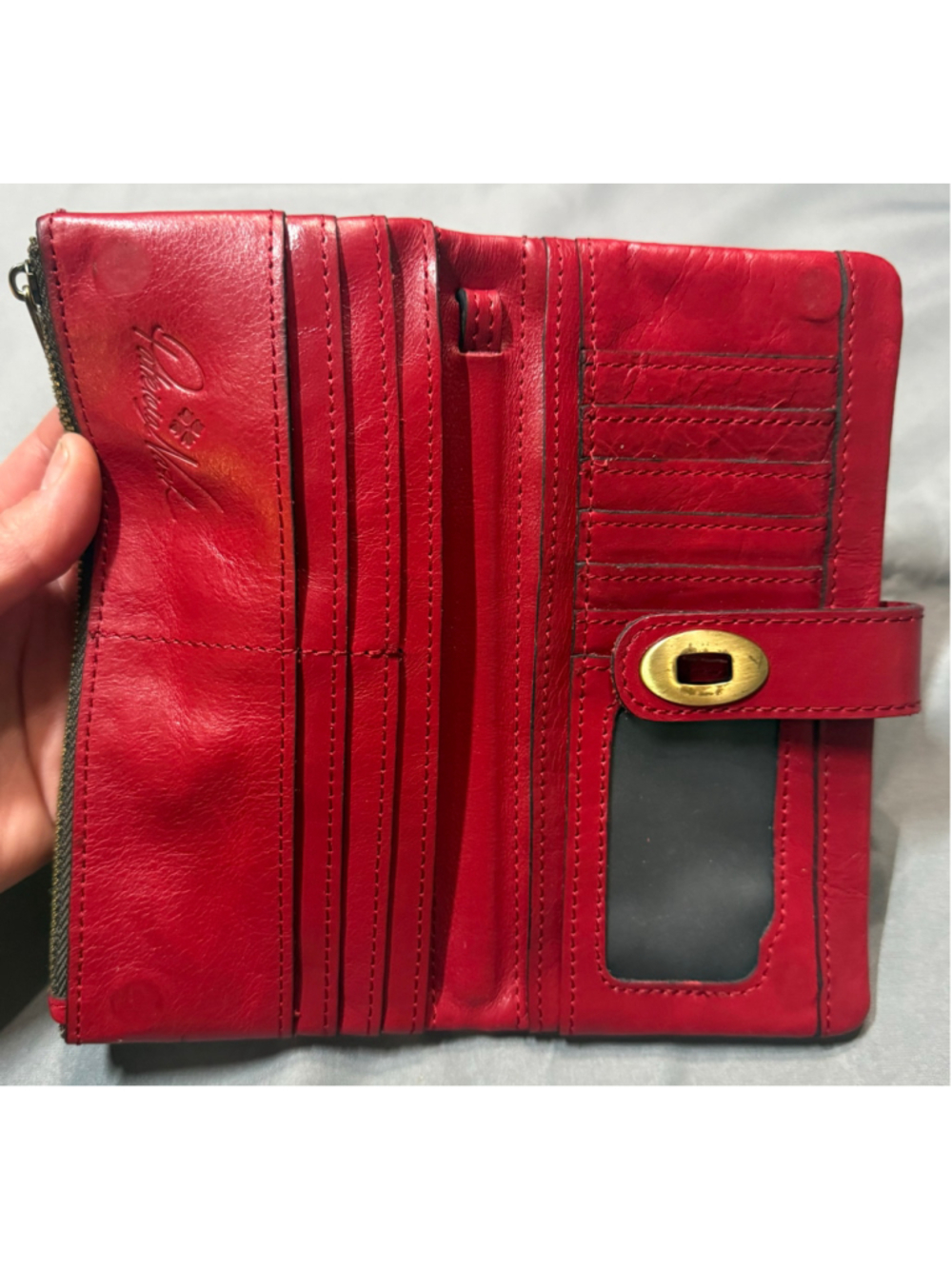 Women's Patricia Nash Annesley Leather wristlet Wallet One Size Red Blue - Picture 6 of 8